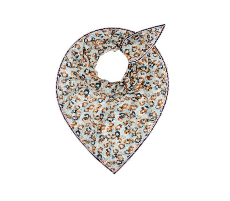 !!!SALE!!! Pom Amsterdam SHAWL - Leopard Lush White