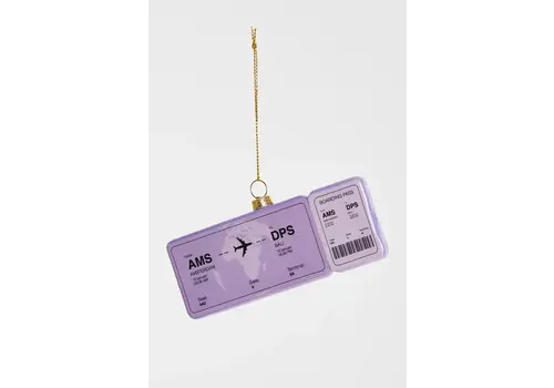 Sattie Yup in de Boom - Kerstbal - Boardingpass Amsterdam - Bali