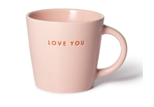 Vondels Vondels Ceramic cappuccino cup LOVE YOU pink 250ml