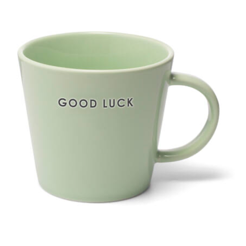 Vondels Ceramic cappuccino cup GOOD LUCK light green 250ml 