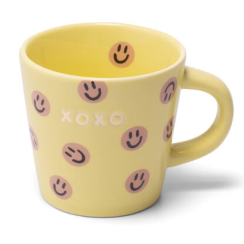 Vondels Ceramic espresso cup smileys XOXO yellow 80ml 