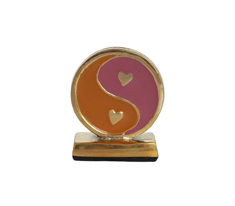 All the Luck in the World - Kaarthouder Brass Yinyang Orange Lilac