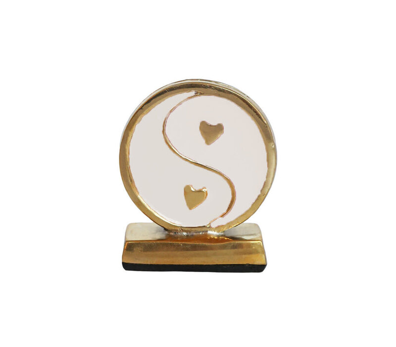 All the Luck in the World - Kaarthouder Brass Yinyang White White
