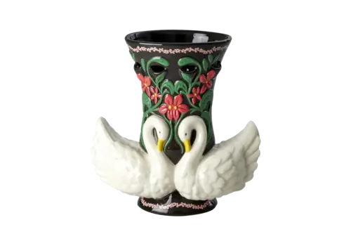 Rice by Rice Rice Ceramic vase with Swans