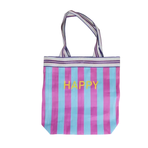 Rice - Tas van Gerecycled Plastic - Blue & Purple stripes 
