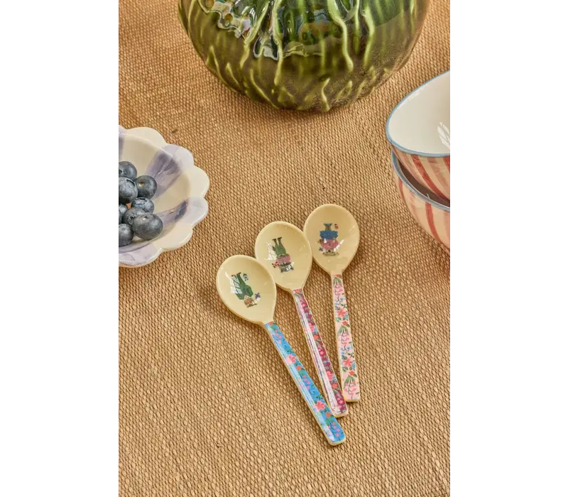 Rice Melamine Teaspoon in 3 Asst.  Nathalie Lete Prints