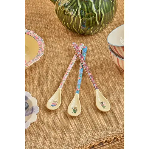Rice Melamine Latte spoon Nathalie Lete Prints - Purple, Raccoon 