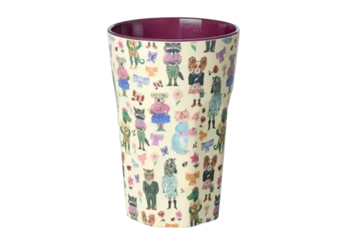 Rice by Rice Rice Melamine Cup With Natalie Lete Print Tall - Bordeaux Rice by Rice Rice Melamine Cup With Natalie Lete Print Tall - Bordeaux