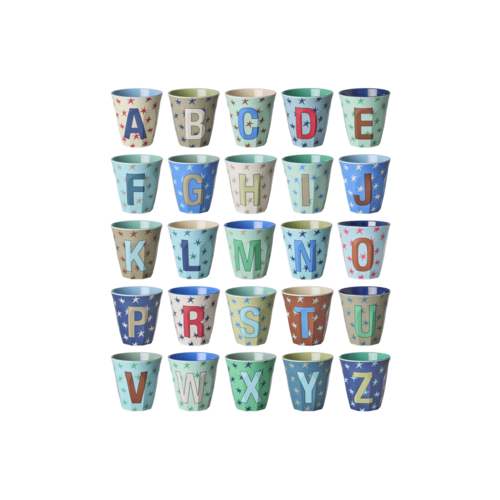 Rice Medium Cup Letters Sterren Blauwish  Rice Medium Cup Letters Sterren Blauwish
