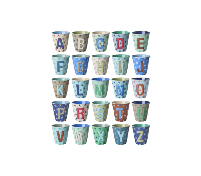 Rice Medium Cup Letters Sterren Blauwish