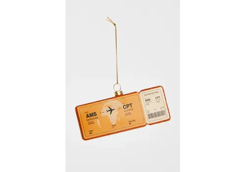 Sattie Yup in de Boom - Kerstbal - Boardingpass Amsterdam - Kaapstad