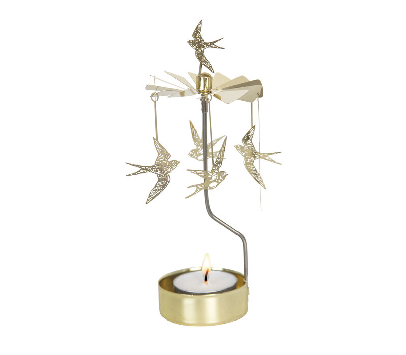 Pluto Rotary candle holder -  Swallow Gold