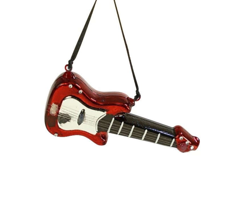 Glass hanger Guitar, red