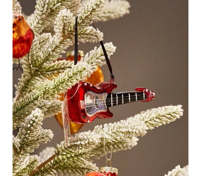 Glass hanger Guitar, red
