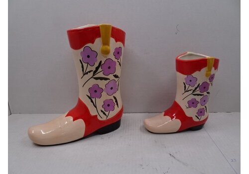 Kolony Kolony Aardewerk vaas cowboy boot flower S