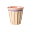 Rice by Rice Rice Medium Melamine Cup - Crème - Stripey Love Print