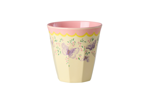 Rice by Rice Rice Medium Melamine Cup - Crème - Spread Your Wings Print