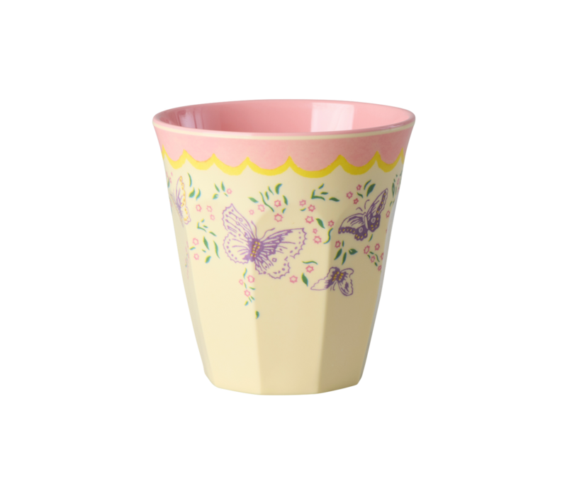 Rice Medium Melamine Cup - Crème - Spread Your Wings Print