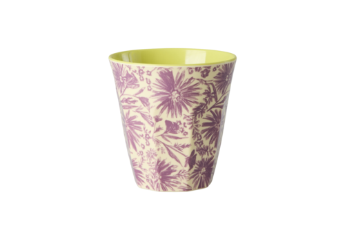 Rice by Rice Rice Medium Melamine Cup - Paars - Flower Press Print