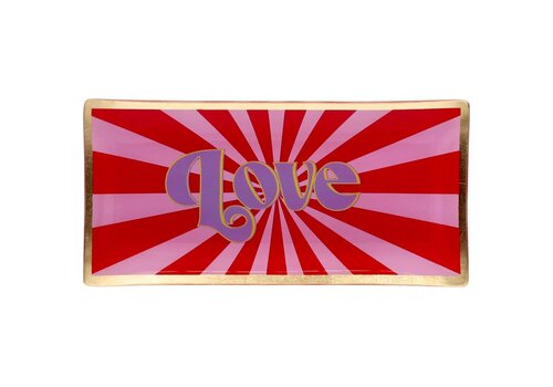 Giftcompany Love Plates, glass plate L, motive: love, pink/red