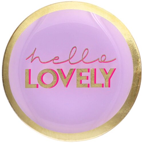 Love Plates, glass plate M, motive: Hello lovely, round, purple 