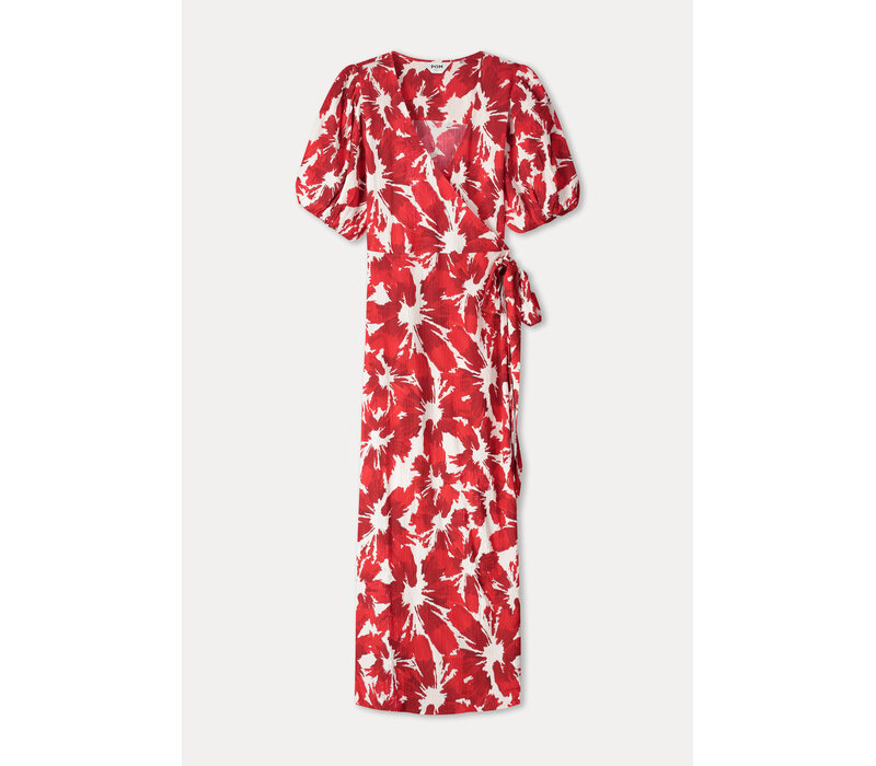 !!!SALE!!!  Pom Amsterdam DRESS - Crinkle Bubble Bloom Red