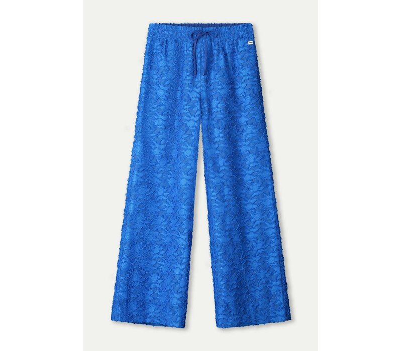 Pom Amsterdam PANTS - Ocean Blue Jacquard