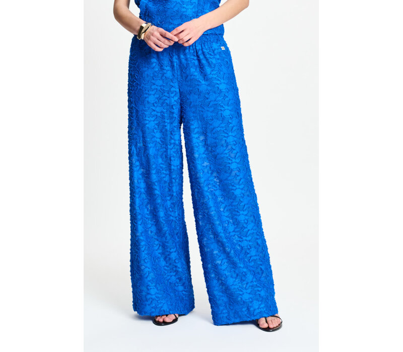 Pom Amsterdam PANTS - Ocean Blue Jacquard