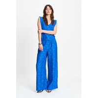 Pom Amsterdam PANTS - Ocean Blue Jacquard