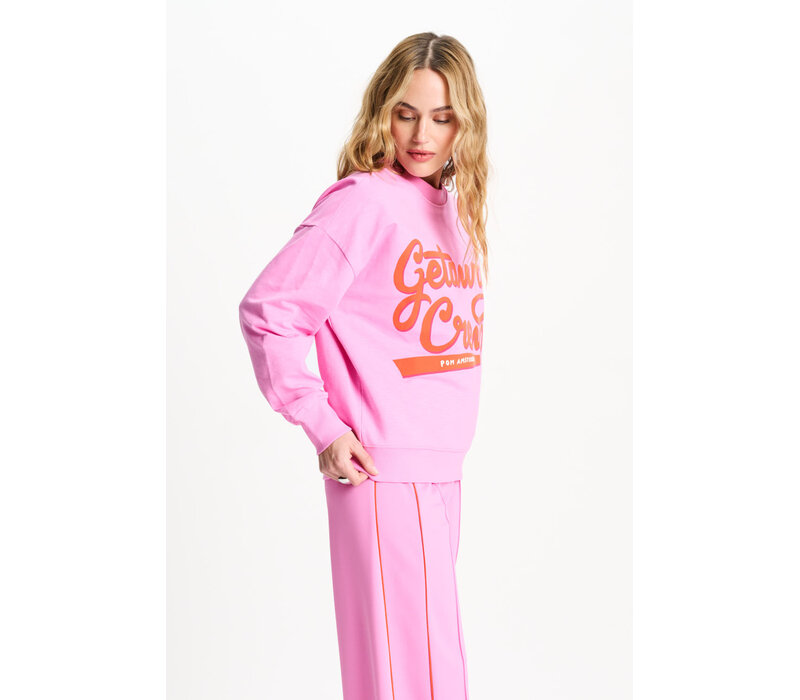Pom Amsterdam SWEATER - Getaway Crew Pink