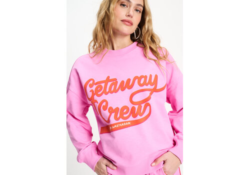 Pom Amsterdam Pom Amsterdam SWEATER - Getaway Crew Pink