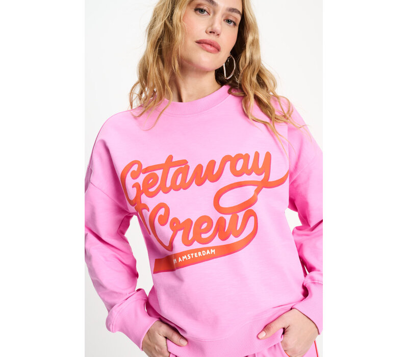 !!!SALE!!! Pom Amsterdam SWEATER - Getaway Crew Pink