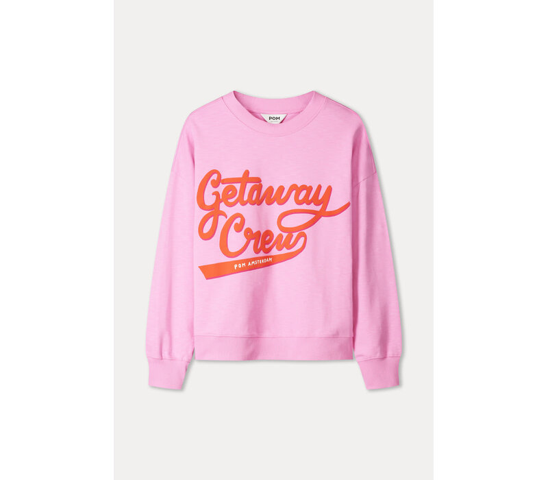 Pom Amsterdam SWEATER - Getaway Crew Pink