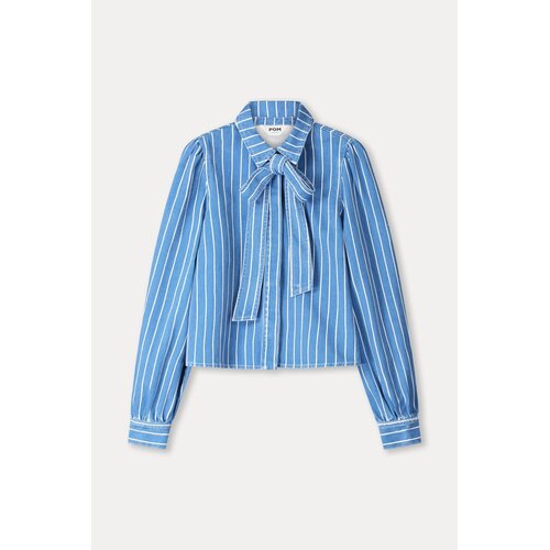 Pom Amsterdam BLOUSE - Denim Stripes Blue 