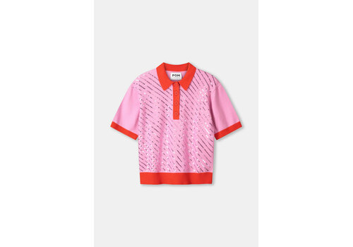 Pom Amsterdam !!!SALE!!! Pom Amsterdam TOP - Polo Sequins Cheering Pink