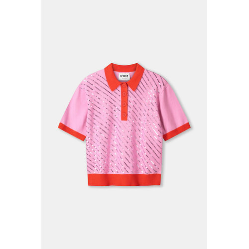 !!!SALE!!! Pom Amsterdam TOP - Polo Sequins Cheering Pink 