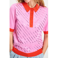 !!!SALE!!! Pom Amsterdam TOP - Polo Sequins Cheering Pink