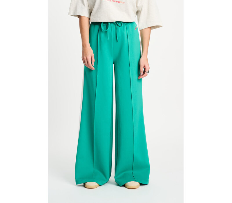 Pom Amsterdam TRACKPANTS - Stripe Wander Green