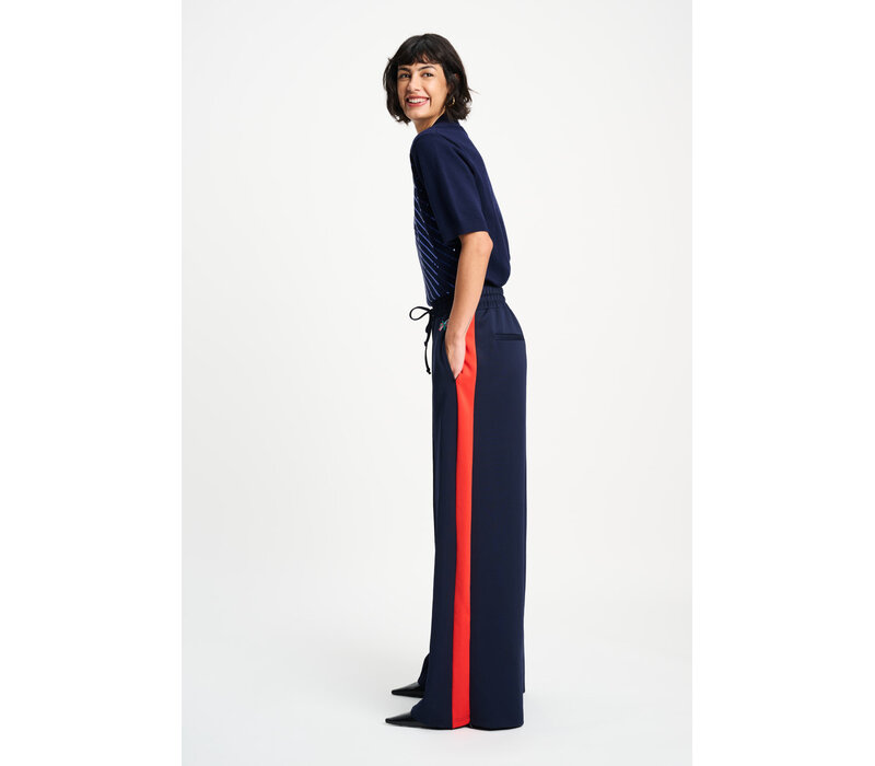 !!!SALE!!! Pom Amsterdam TRACKPANTS - Stripe Night Blue