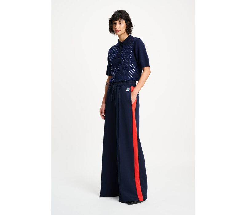 !!!SALE!!! Pom Amsterdam TRACKPANTS - Stripe Night Blue