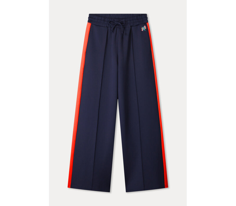 Pom Amsterdam TRACKPANTS - Stripe Night Blue