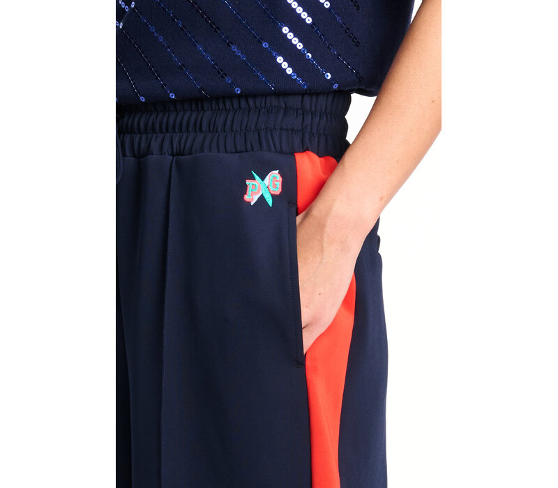 Pom Amsterdam TRACKPANTS - Stripe Night Blue