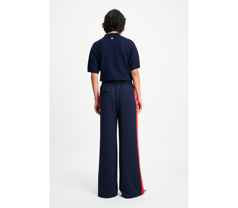 Pom Amsterdam TRACKPANTS - Stripe Night Blue