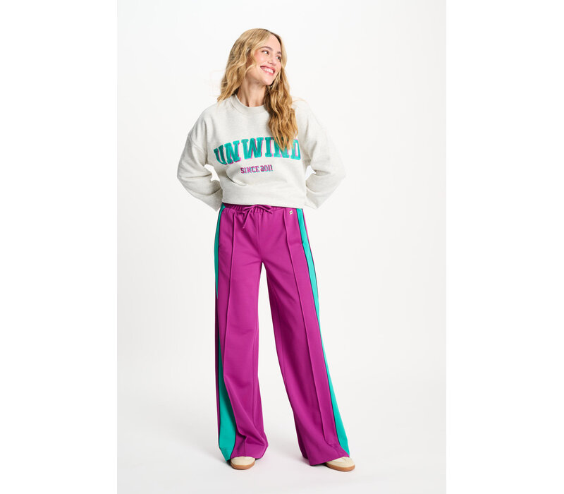 Pom Amsterdam TRACKPANTS - Colourblock Wild Purple