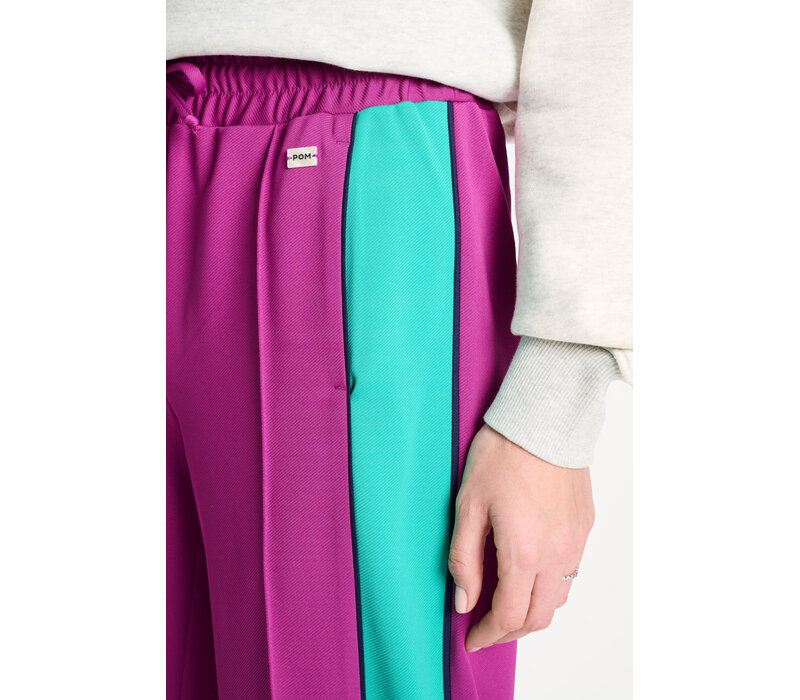 Pom Amsterdam TRACKPANTS - Colourblock Wild Purple