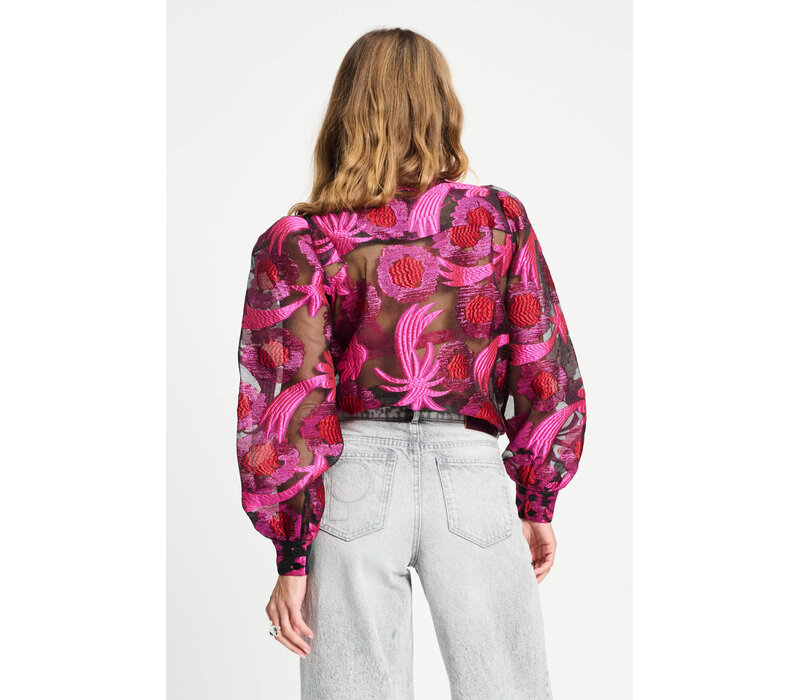 !!!SALE!!! Pom Amsterdam BLOUSE - Splashing Fireworks Organza