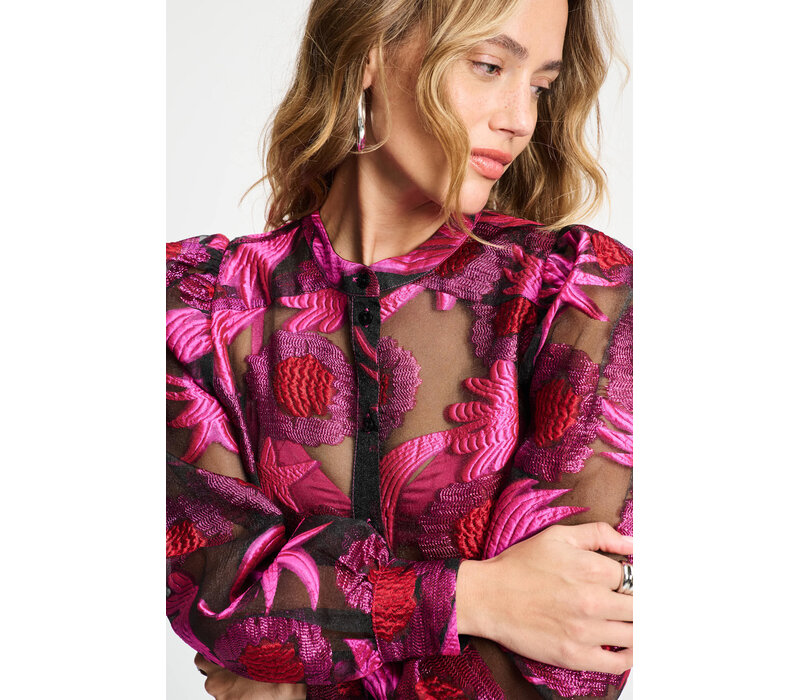 !!!SALE!!! Pom Amsterdam BLOUSE - Splashing Fireworks Organza
