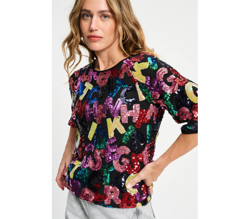 !!!SALE!!! Pom Amsterdam TOP - Splashing Letters