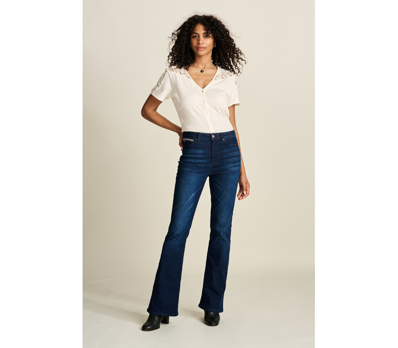 Pom Amsterdam JEANS - Esmee Flare Dark Blue