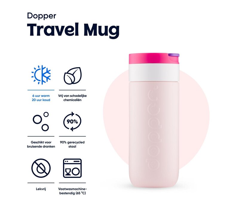 Dopper - Travel Mug - 400ml - Berry Pink